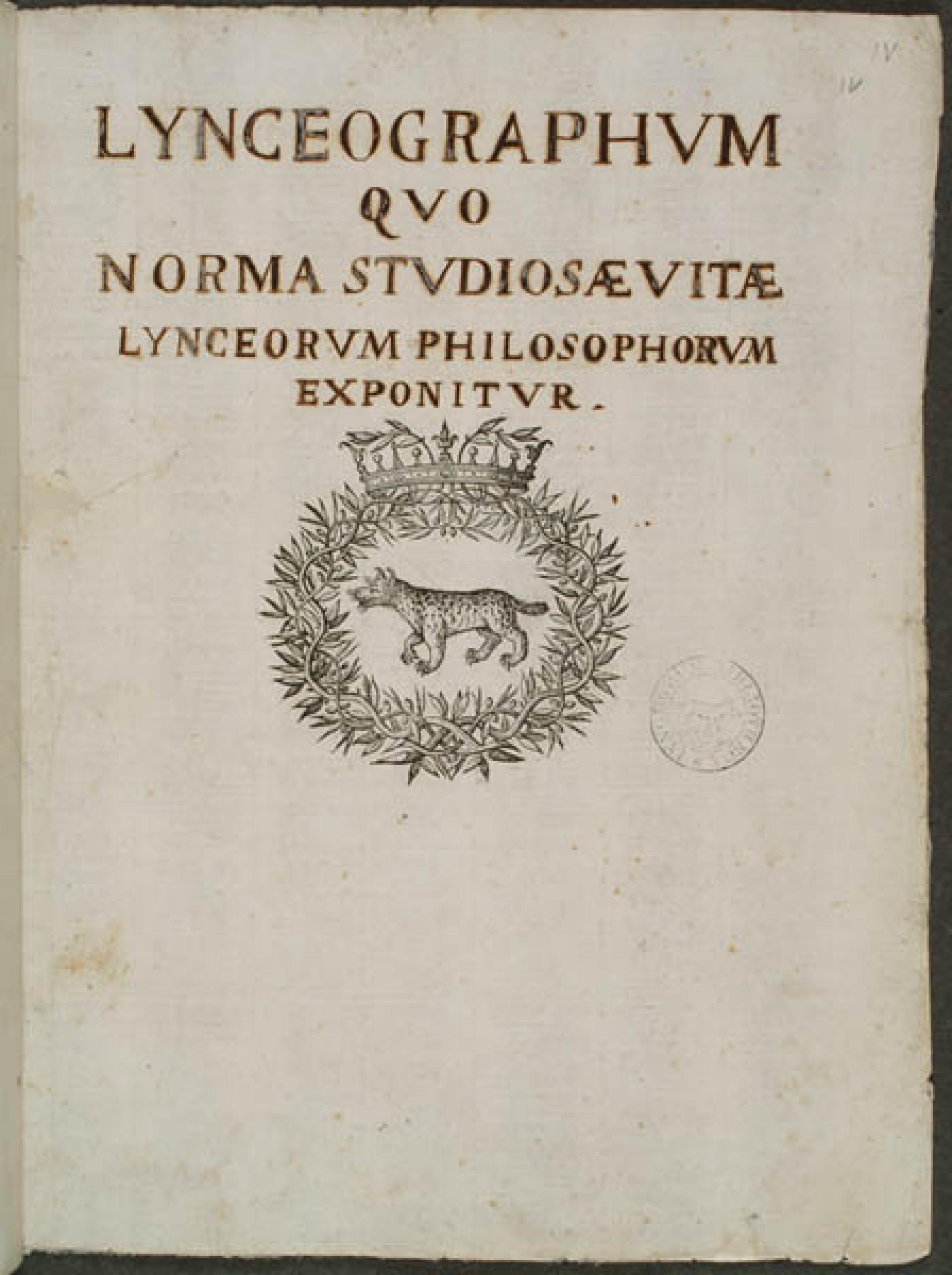 Lo statuto della prima Accademia dei Lincei, fondata da Federico Cesi nel 1603.
